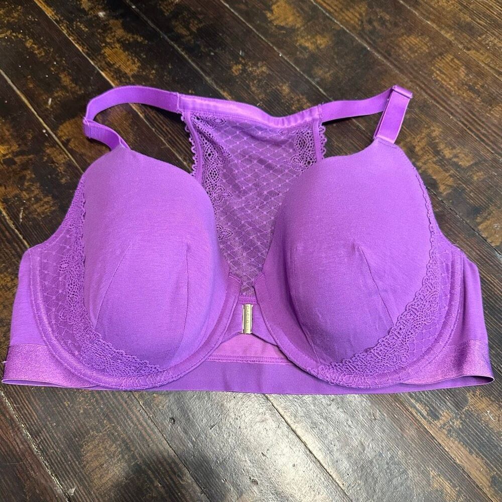 Cacique purple lace racerback elegant 40DD bra
